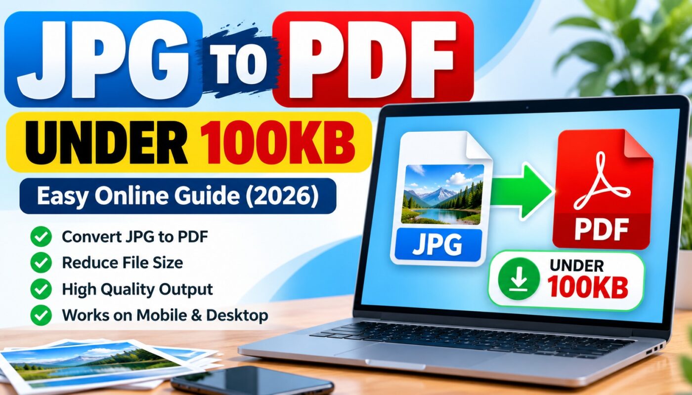 Convert JPG to PDF under 100KB online with image resizing and PDF compression