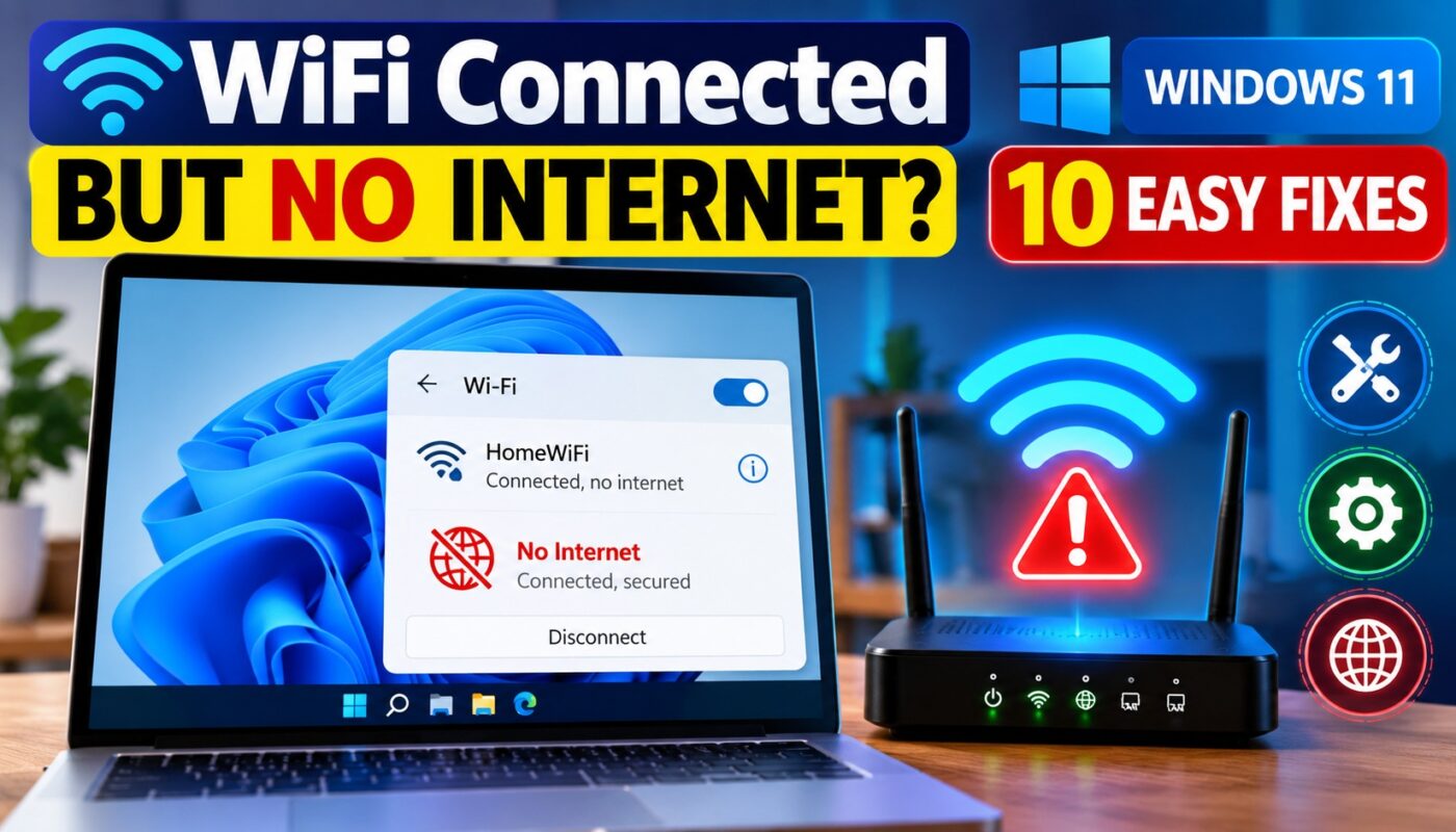 WiFi Connected But No Internet Windows 11 – 10 Easy Fixes